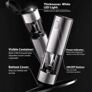 GlowSpice Stainless Steel Electric Grinder Duo